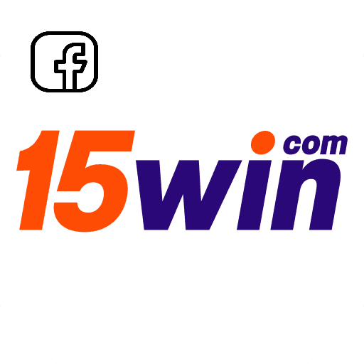 Imagem promovendo a página oficial da 15win no Facebook