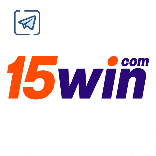 Imagem promovendo o canal oficial da 15win no Telegram